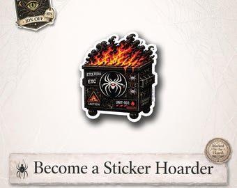 UNIT-001 Fire Dumpster Sticker | 2.5” Vinyl Chaos Sticker | Dumpster Fire Decal