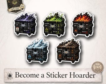 Chaos Series Dumpster Stickers | 2.5” Vinyl Sticker Collection | Fire Ice Acid Shock Corrosion | ETCetera Designs