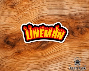 Lineman Fire Logo - Lineman Collection - Hard Hat - Die Cut - Waterproof - Laptop-Skateboard-Car-Window decor-Tumbler sticker