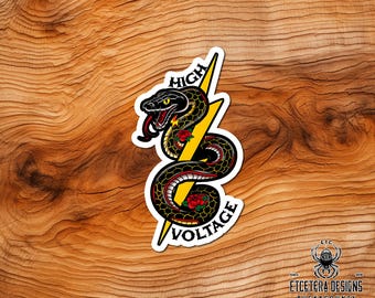 High Voltage Snake - Lineman Collection - Hard Hat - Die Cut - Waterproof - Laptop-Skateboard-Car-Window decor-Tumbler sticker