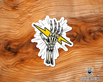 Lightning Skellington Hand - Lineman Collection - Hard Hat - Die Cut - Waterproof - Laptop-Skateboard-Car-Window decor-Tumbler sticker