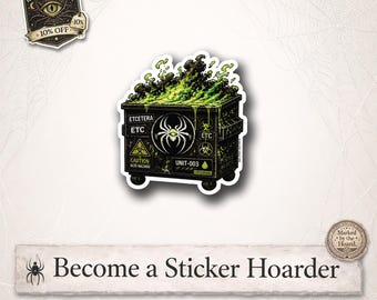 UNIT-003 Acid Dumpster Sticker | 2.5” Vinyl Toxic Waste Sticker | Acid Hazard Decal