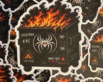 UNIT-001 Fire Dumpster Sticker | 2.5” Vinyl Chaos Sticker | Dumpster Fire Decal