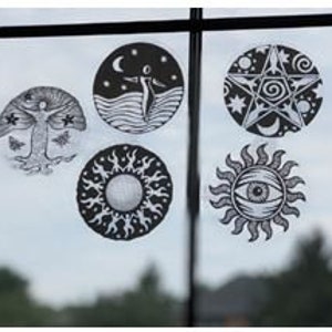 Static Cling Window Decals all 5 decals are included in the set immagine 1