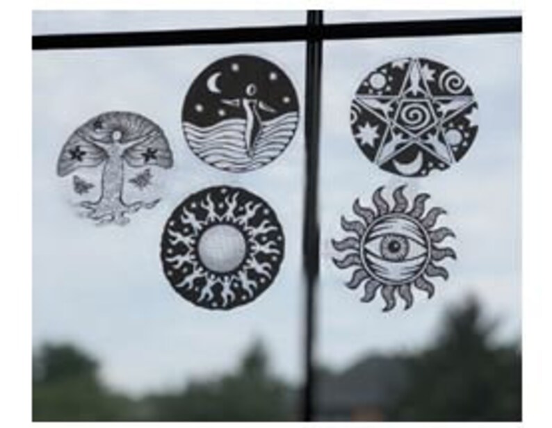 Static Cling Window Decals all 5 decals are included in the set immagine 1