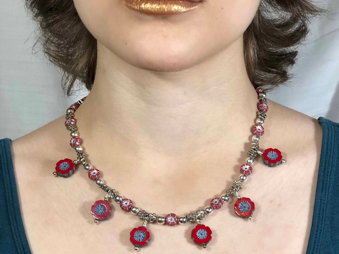 Set Bijoux Reine Renaissance – Collier Et Boucles D’oreilles Avec Pierres Précieuses, Couleur Or Et Rouge, Pour Fêtes Médiévales Et Carnaval