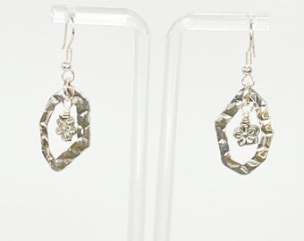 Earrings. Beautiful Shiny Pewter Earrings. Dangle earrings. You will enjoy wearing these earrings.