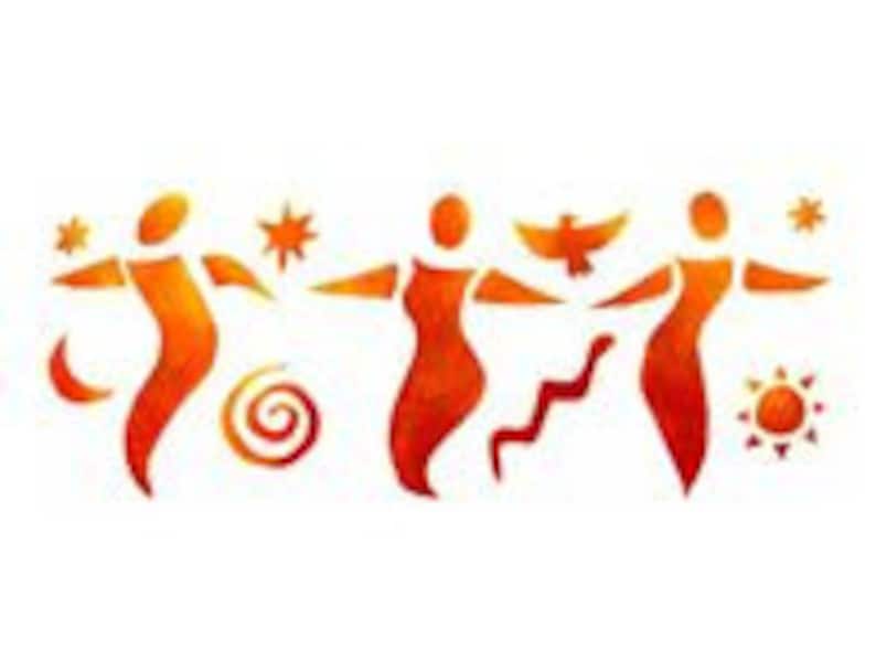 Three Circle Dancers Border stencil