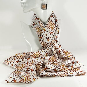 Celestial Scarf. Silk-like Poly Scarf. Luxurious Scarf. Matching Celestial Earrings.