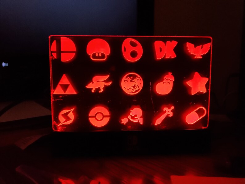 Custom Plate for Nintendo Switch Light Dock Smash Bros Symbols