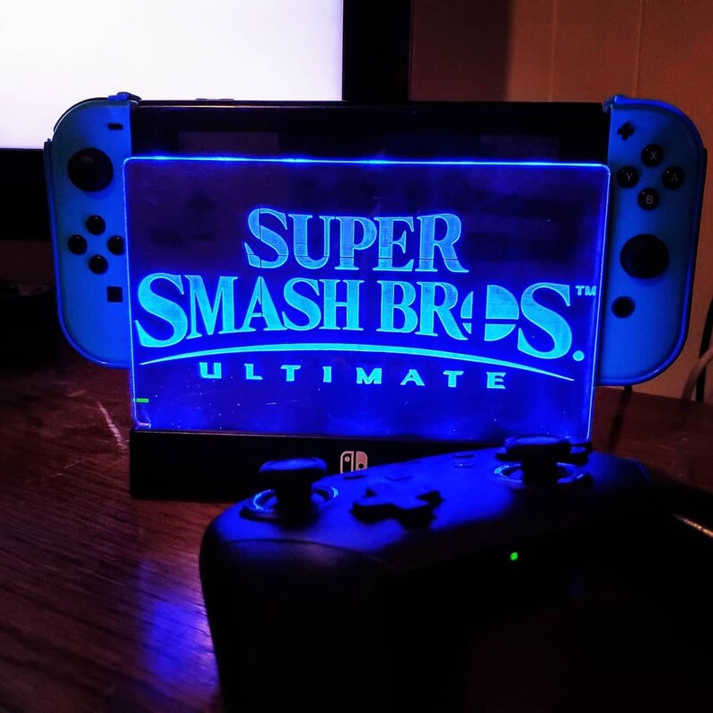 Custom Plate for Nintendo Switch Light Dock Smash Bros Logo