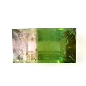 Natural Watermelon Tourmaline Faceted Baguette(4x7.30mm Approx)Cut Loose Gemstone, 0.90 Cts, Bi Tourmaline, Bi Color, Rare Gems, Emerald Cut