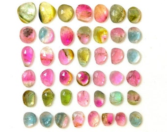 Natural stones,flat back,Size ranges:8 to 14 mm 33-carats Natural tourmaline rose cuts