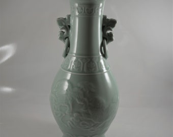Collectible Vase Celadon Glazed Vase Elegant Decor /& Collectible Monochrome glaze vase. Vintage Handmade Ceramic Vase Decor Vase