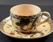 Satsuma Style Japanese Teacup with Dragon