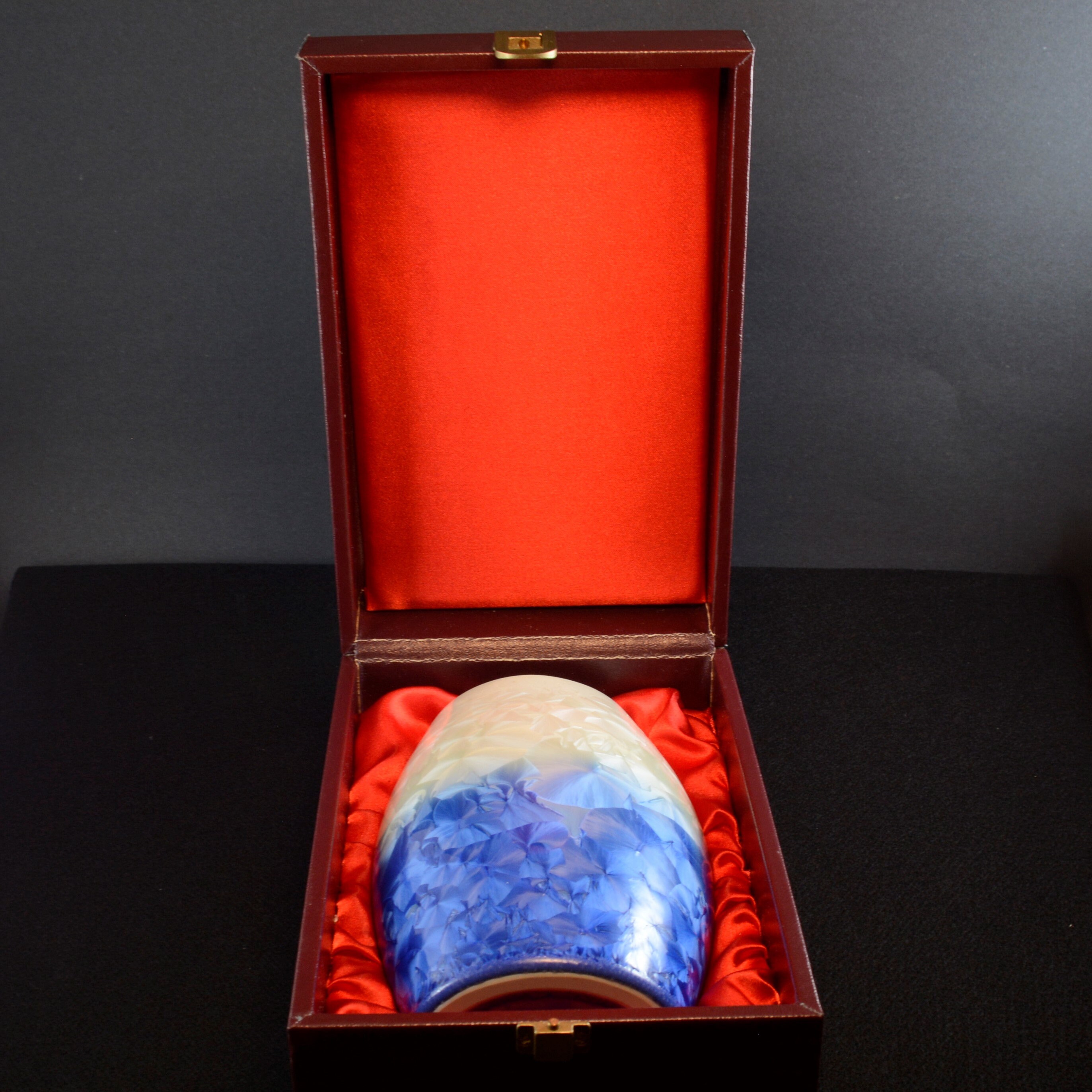 Ceramic Frosted White and Blue Vase in Case Etsy