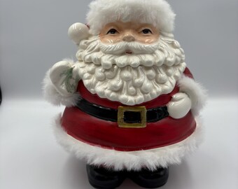 RARE Norcrest Japan Lidded Santa Candy/Biscuit Jar