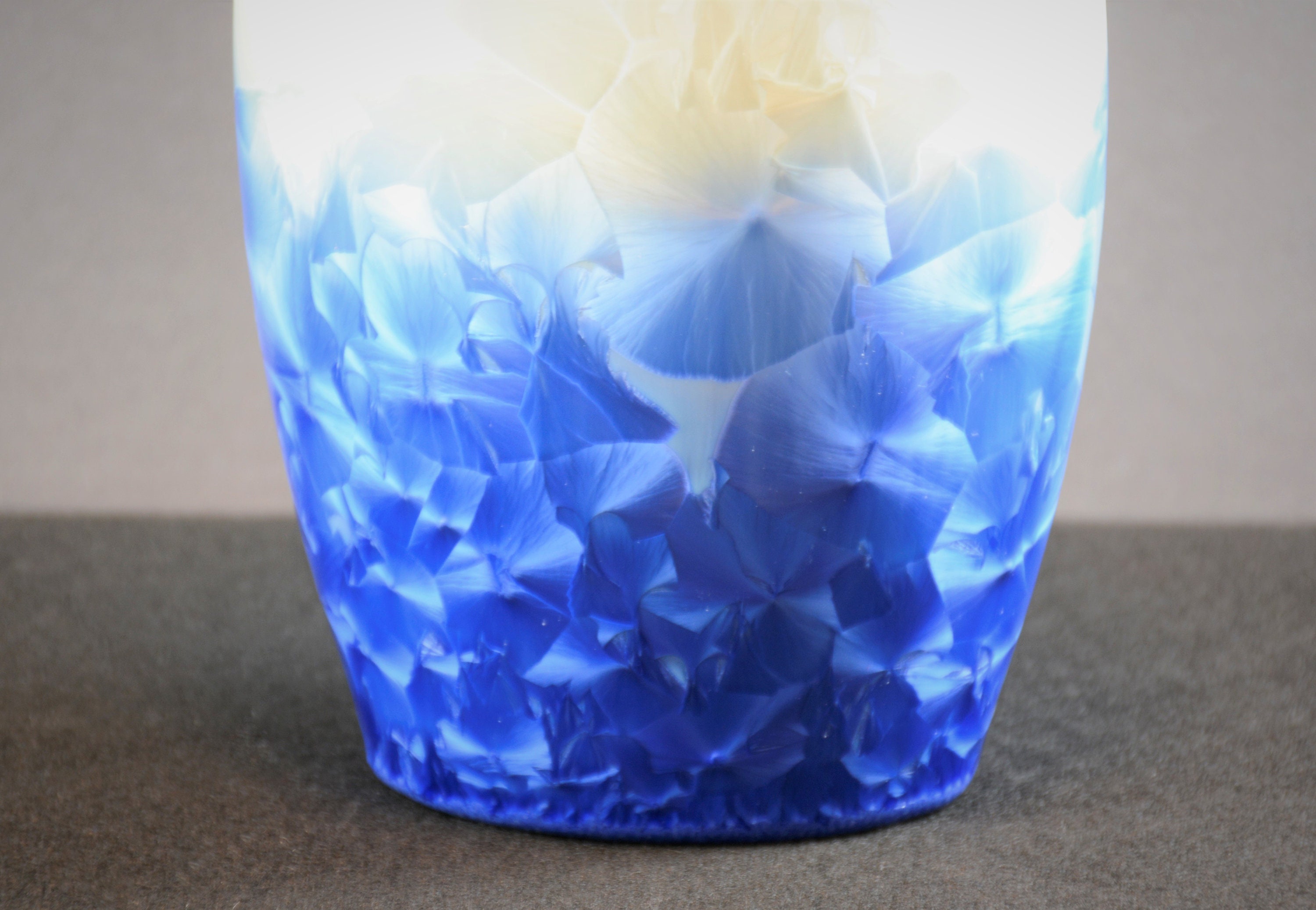 Ceramic Frosted White and Blue Vase in Case Etsy