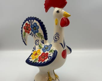 Hand Painted Portuguese Good Luck Rooster 10"