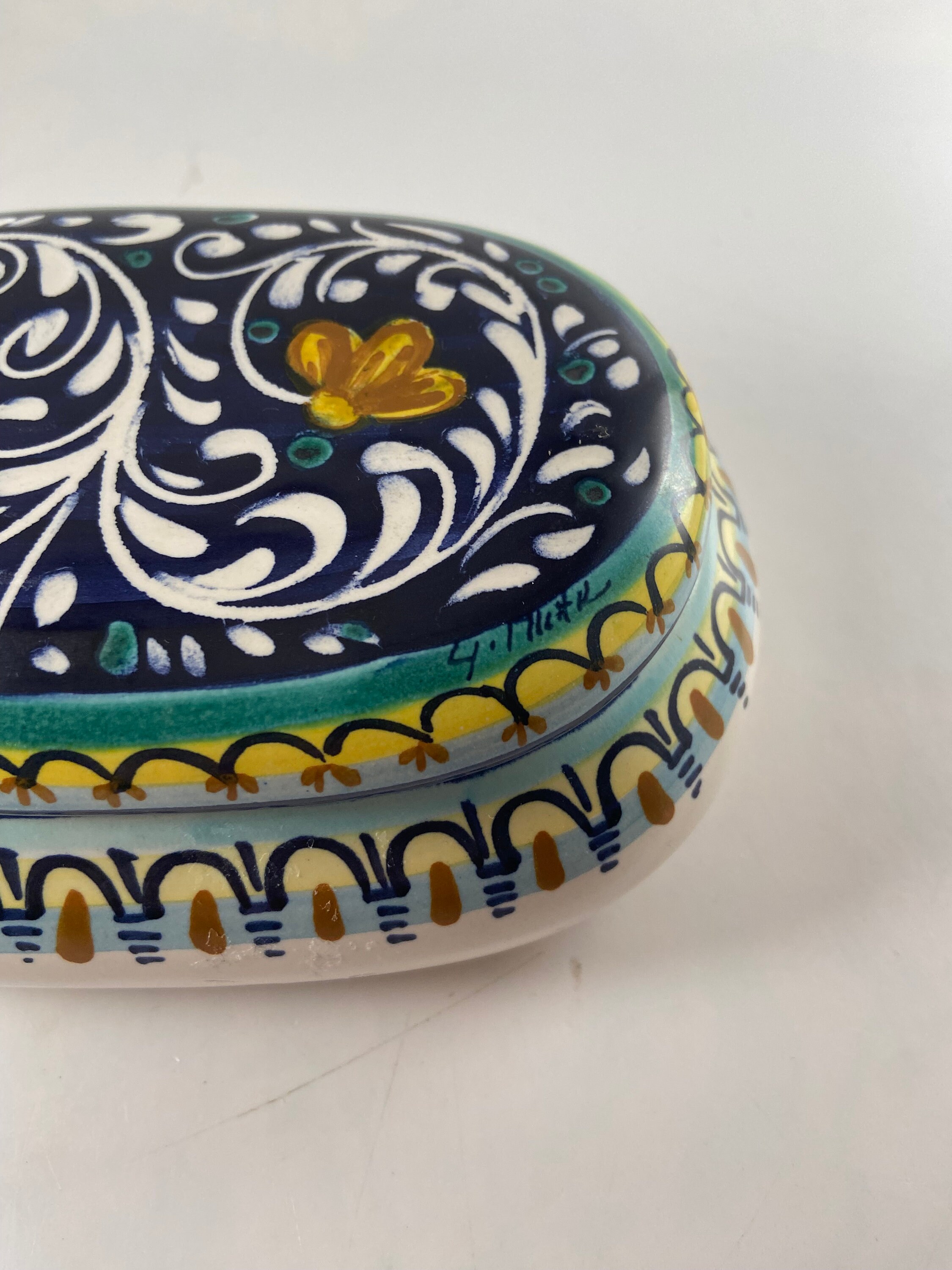 Opera Trinkets Arte Ceramica Castelli Opera Unica Italy Lidded Trinket Box - Etsy