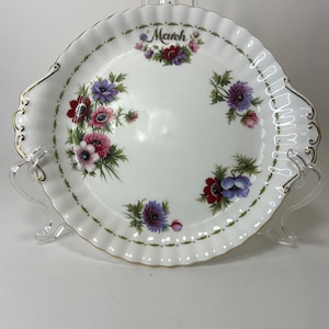 Royal Albert Flower of the Month Series - March - Anemones Cake Plate