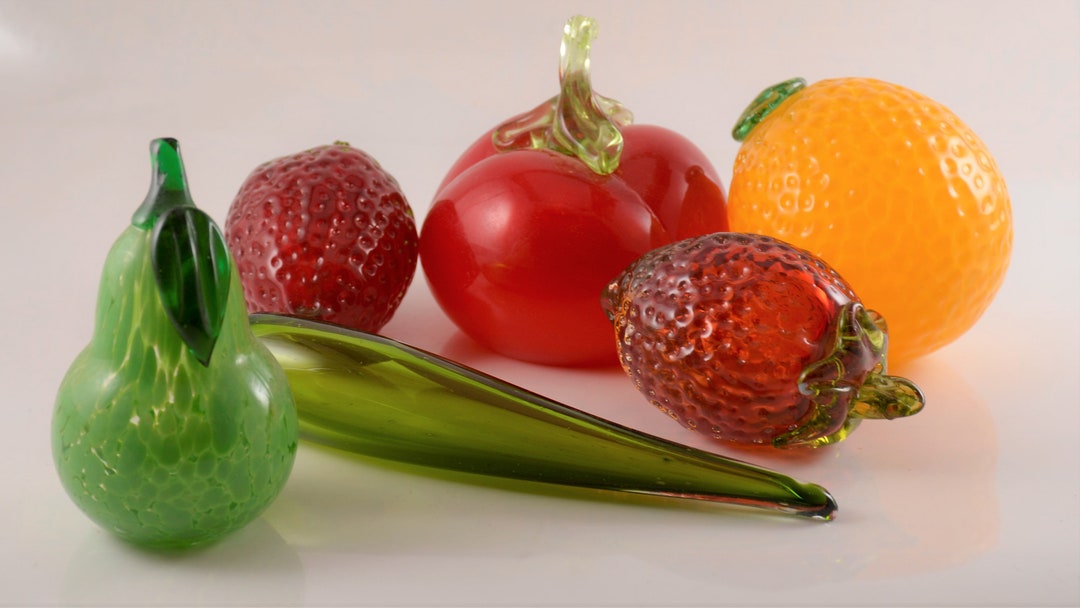 Glass Fruit and Vegetables 6 Pieces Etsy