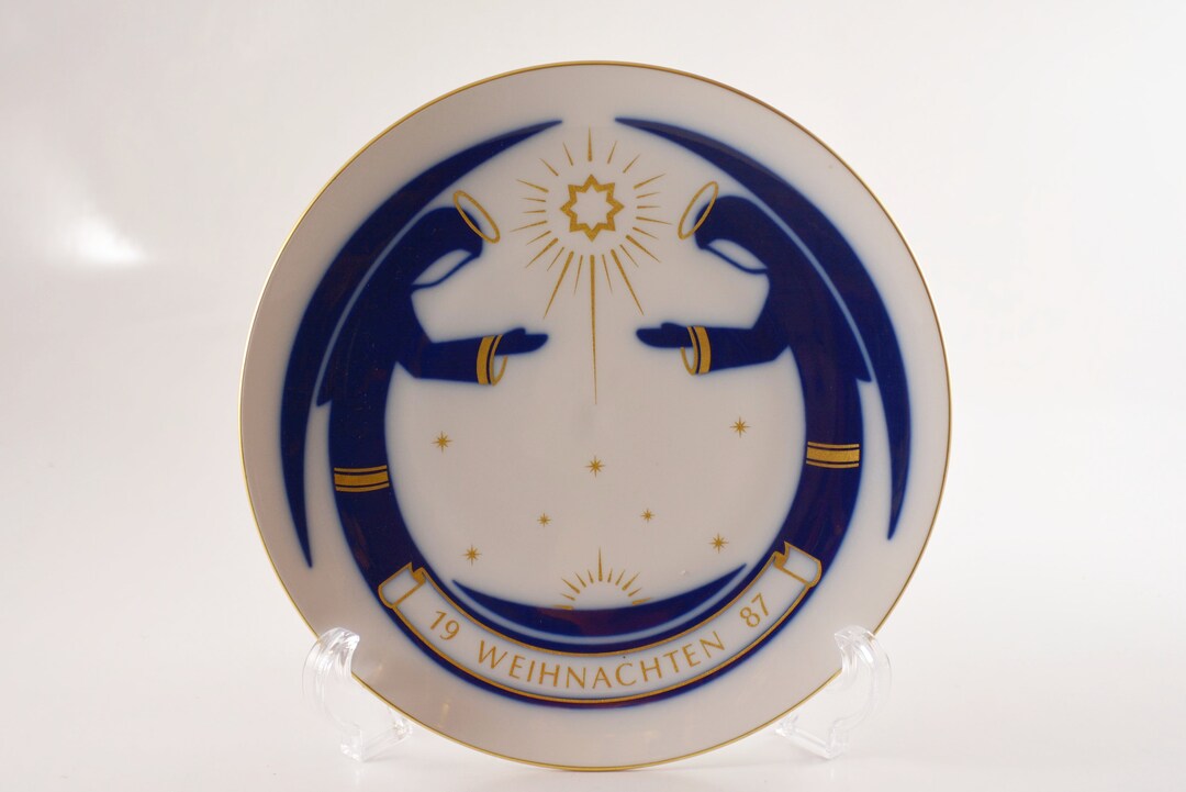 KPM Weihnachten 1987 Protective Angel Collector Plate Etsy