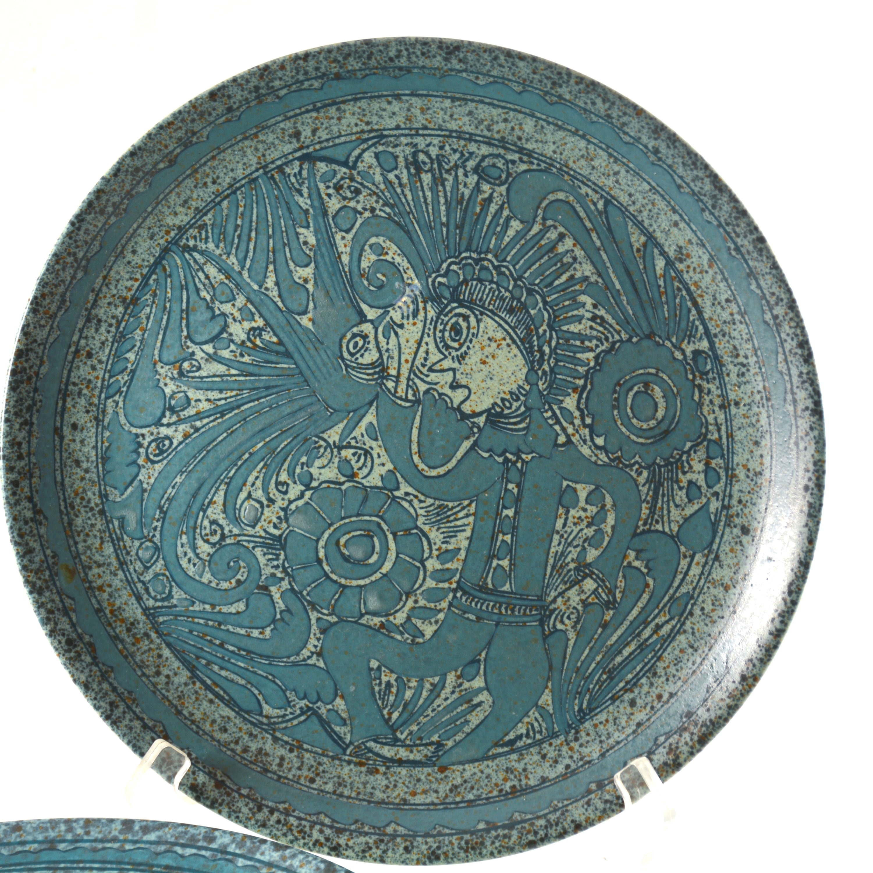 Felix Tissot Mexico Blue Fantasia Dinner Plates - Set of 4 - Etsy