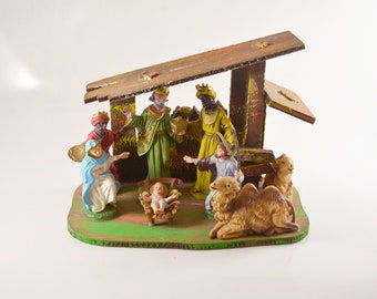 Italian Nativity Set with Stable