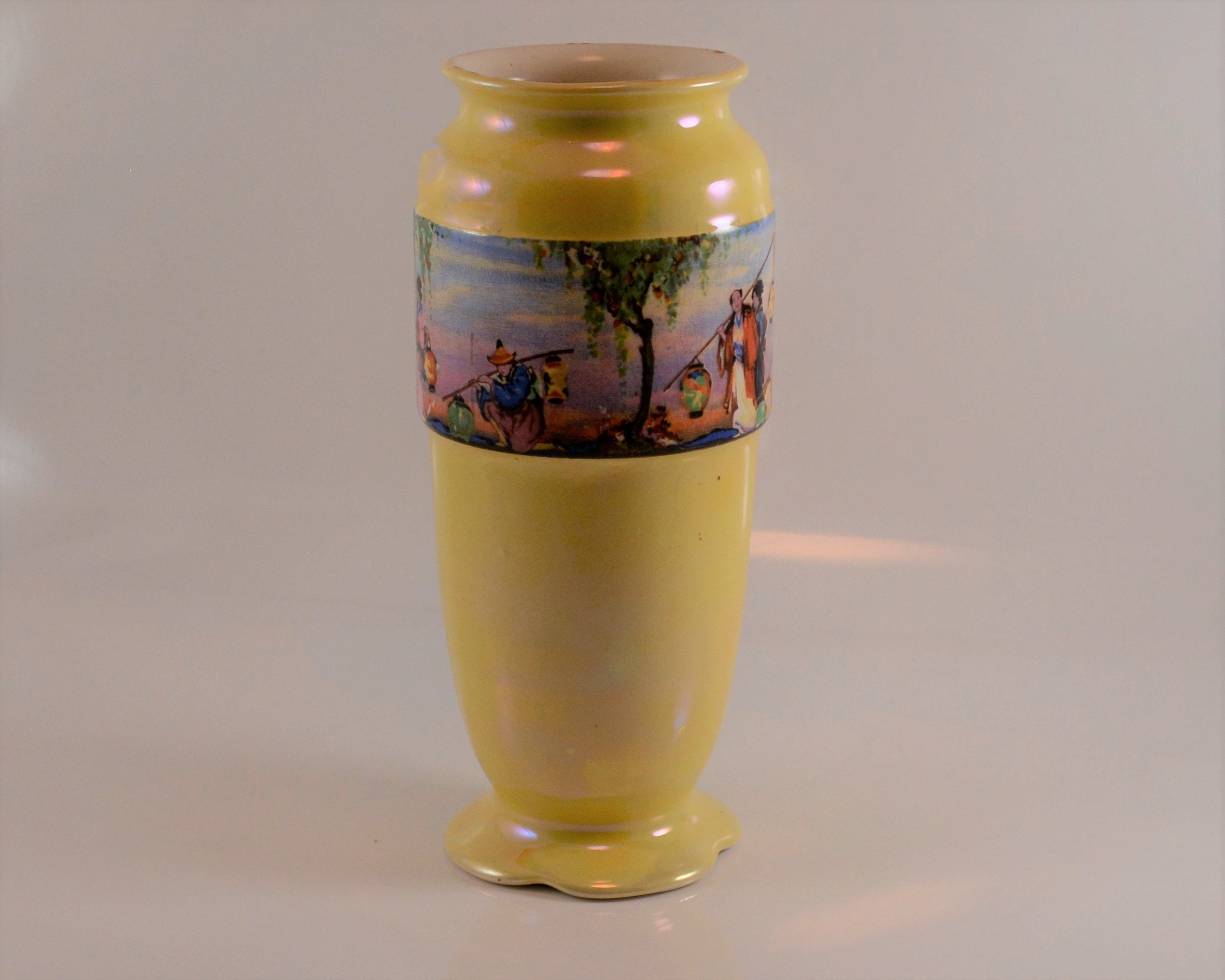 Antique Lancaster & Sons Hanley Pottery Yellow Lustre Vase Etsy Canada