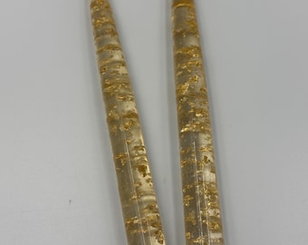 MCM Vintage Lucite Candles with Gold Flakes - Pair
