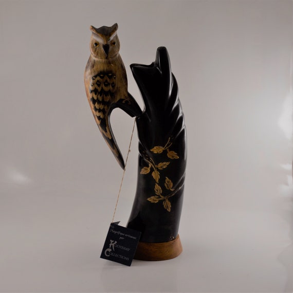 Statuette de chouette en résine d'Uruguay fait main Collection hibou