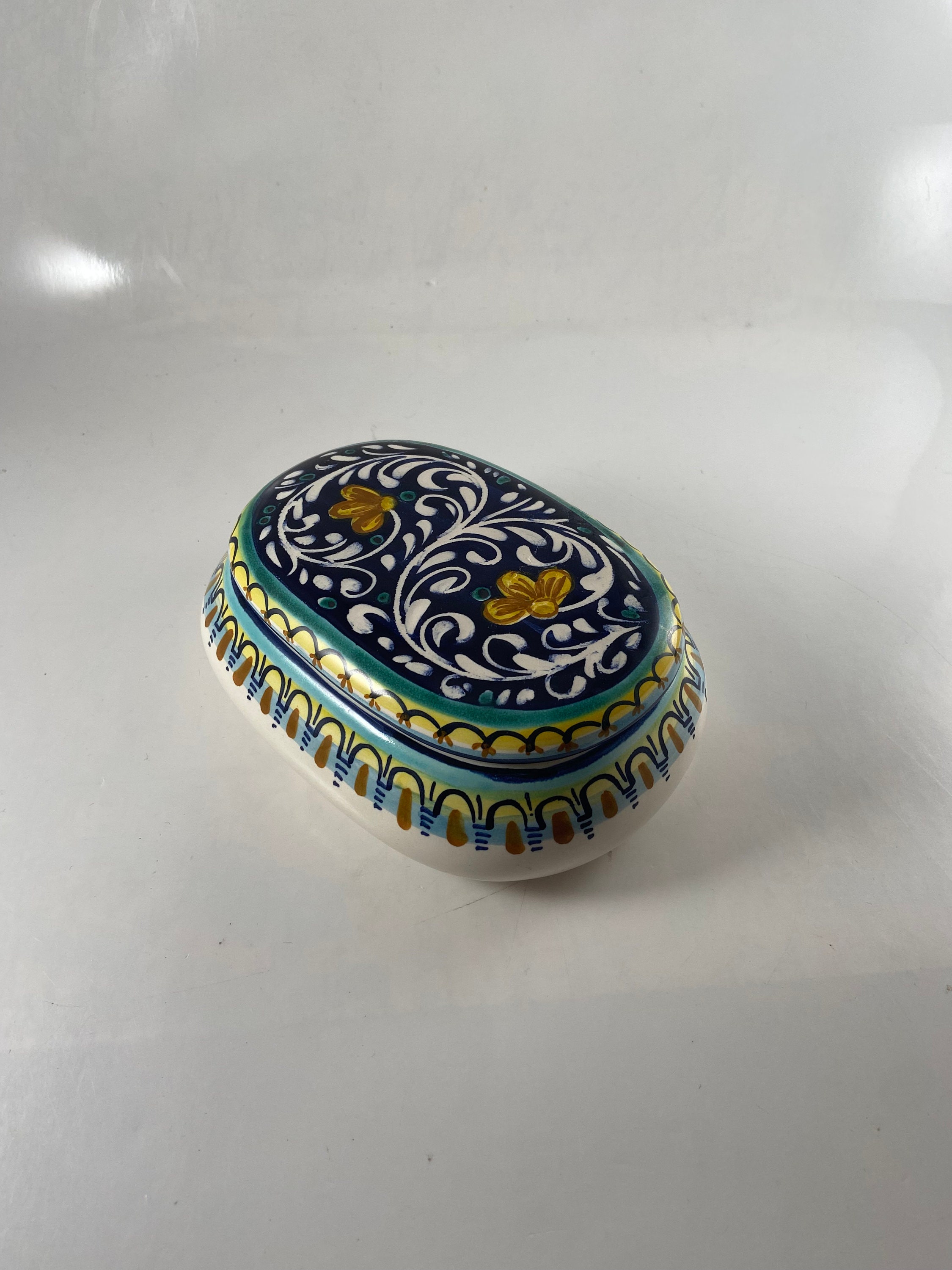 Opera Trinkets Arte Ceramica Castelli Opera Unica Italy Lidded Trinket Box - Etsy