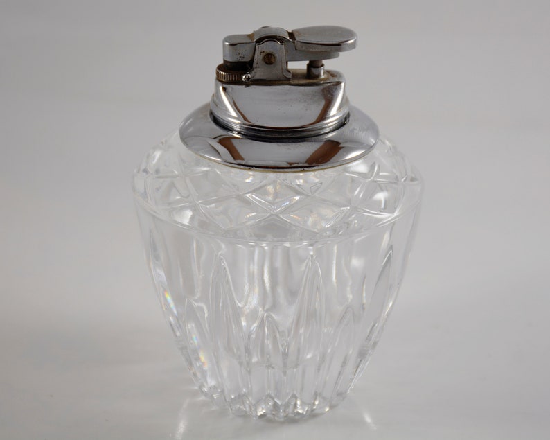 Clear Cut Glass Table Lighter Etsy Canada