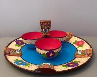 Amscan Hawaiian Tiki Party Tray with 3 Sided Snack Bowl
