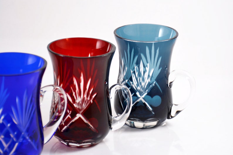 different colored drinking glasses
