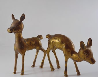 Vintage brass deer - Pair