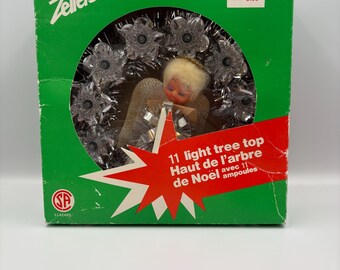 Vintage Light Up Angel Christmas Tree Topper