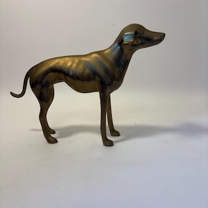 Solid Brass Greyhound Dog Figurine
