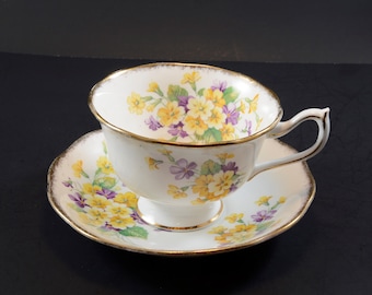 Royal Albert Teacup with Yellow and Purple Flowers