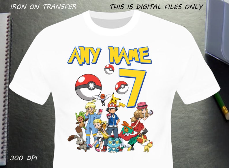 Pokemon Iron On Transfer 24 Hours Turnaround Time Pokemon Etsy - roblox shirt iron on transfer design etsy