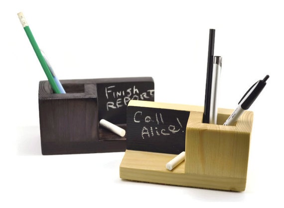 Chalkboard Office Desk Organizer And Pencil Pot Or Stand Etsy