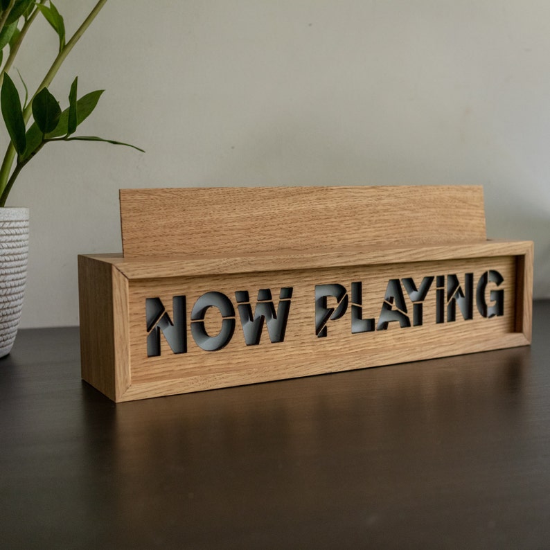 Personalized Oak Record Display Now Playing Record Stand Vinyl Stand or
