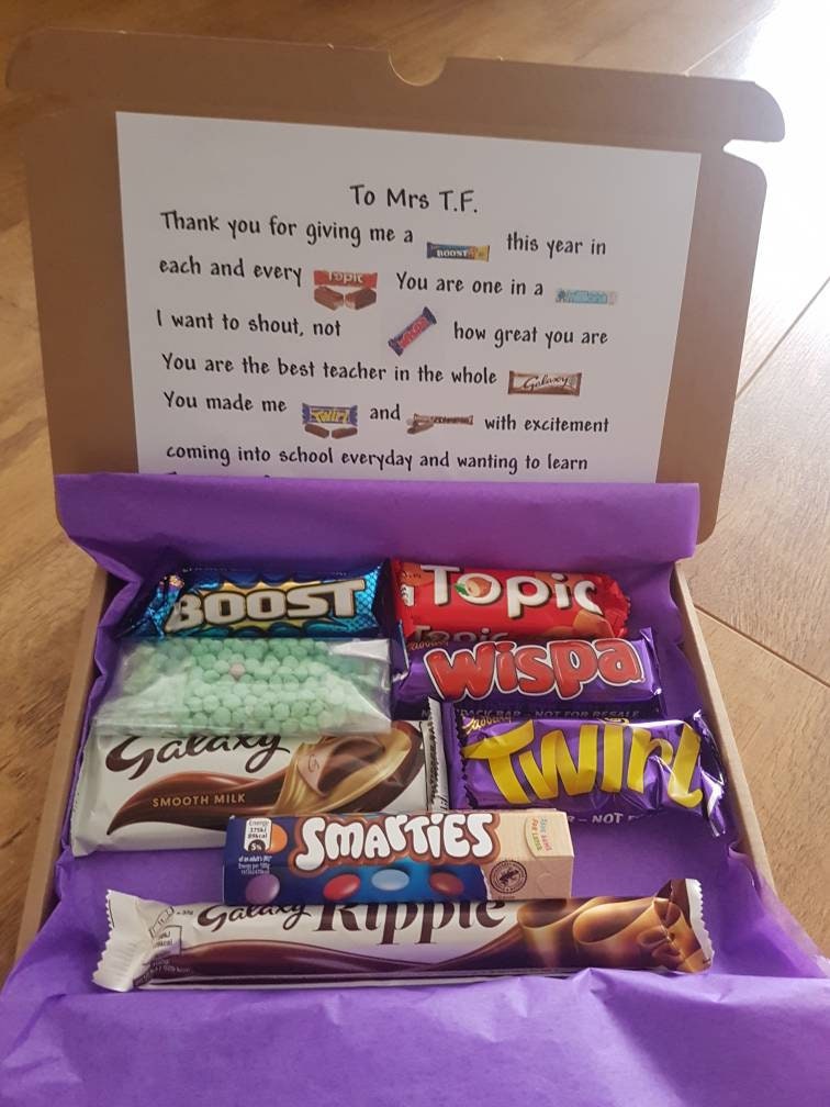 Teachers Chocolate Bar Poem Letterbox Selection Hamper Etsy UK