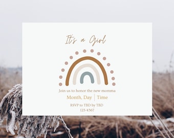 Rainbow Baby Shower Invite