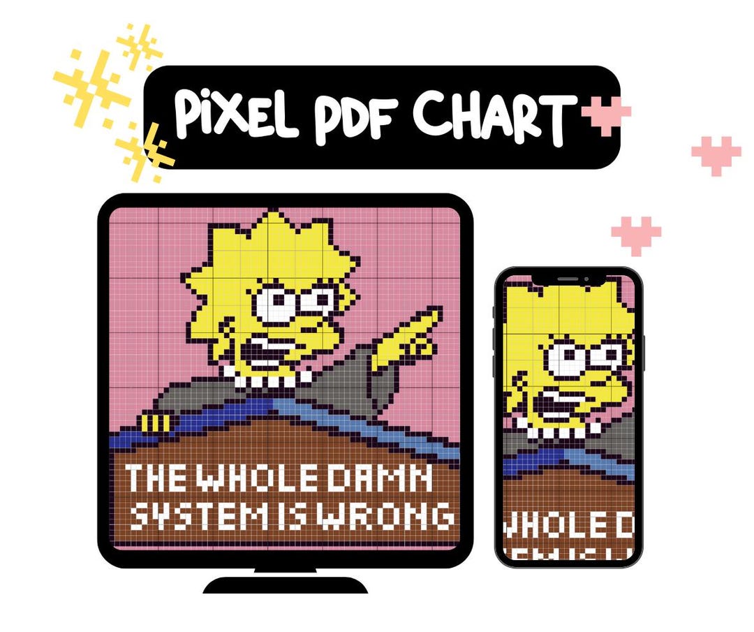 Pixel Pdf Pixel Pdf Chart Lisa the Whole System for Pixel Art Crochet, Knitting ...