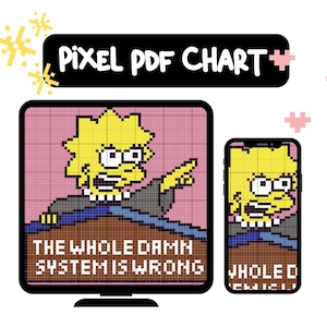 Pixel PDF Stickanleitung Lisa das gesamte System für Pixel Art Häkeln, Stricken, Kreuzstich
