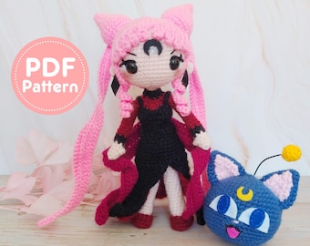 Black Lady + Luna ball Sailor moon Amigurumi Pattern