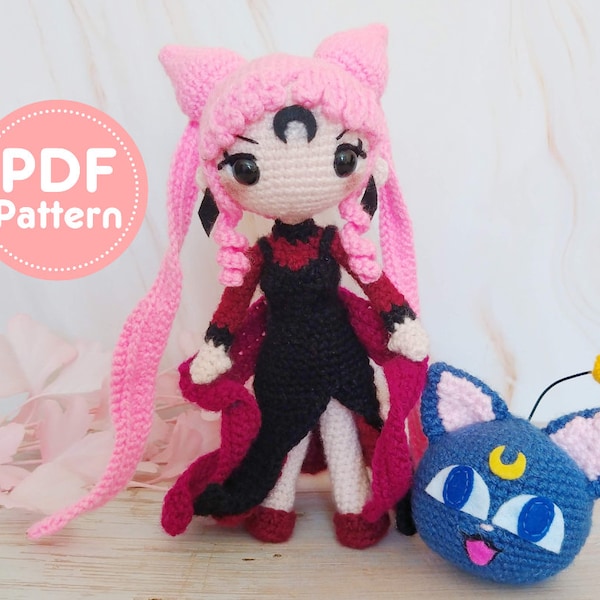 Black Lady + Luna ball Sailor moon Amigurumi Pattern