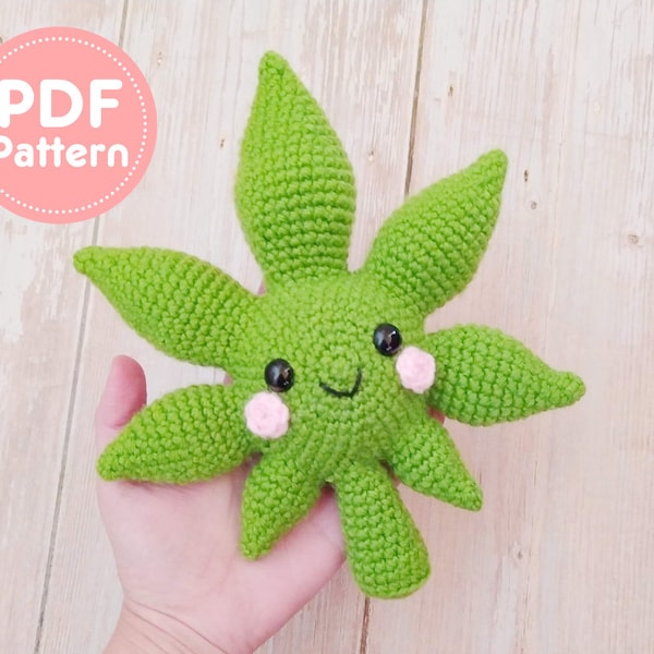 Fermín Cannabisblad Amigurumi PDF-patroon